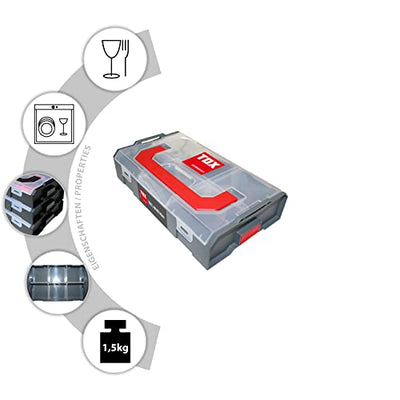 TOX L-Boxx Mini, effektiv, kompakte, übersichtliche Sortierbox für Schrauben + Dübel, individuell anpassbar + stapelbar, aus lebensmittelechtem Kunststoff + spülmaschinenfest, 094900601