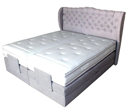 PAARA Boxspringbett Chesterfield Look Bettkasten Antirutsch-Matten Royal Kaltschaum Matratze mit eingebautem Topper Komplettset - Jedes Bett EIN Unikat - Made in Germany 200 x 220 cm