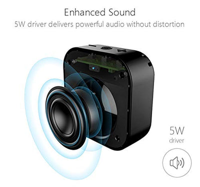 MIFA A1 Mini Lautsprecher Bluetooth, Technologie True Wireless Stereo, 15 Stunden Spielzeit, IP56 Wasserfester und Staubdichter Wireless Speaker mit 3,5mm Audio-Eingang, Schwarz