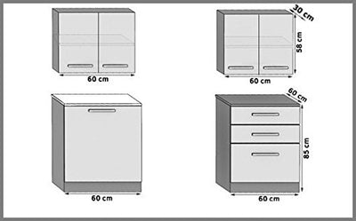 naka24 NEU Küche Torino - Tiesto II 120 cm Verschiedene Farbkombinationen (AKAZIE TRAVISO)