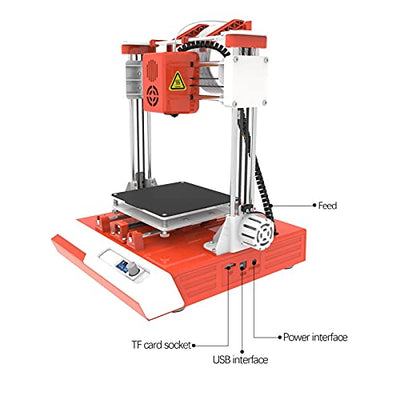 Desktop-Mini-3D-Drucker K2 Mini-3D-Drucker-Kit 100X100X100mm Drucken für Bildung und Familie, Halloween- und Weihnachtsgeschenke für Kinder(EU)