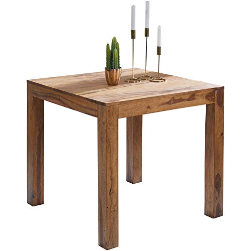 FineBuy Design Esstisch 80 x 80 x 76 cm dunkel-braun aus Sheesham Massiv-Holz | Moderner Echtholz Esszimmertisch Palisander für 2-4 Personen | Holztisch Küche Quadratisch | Landhaus Esszimmer-Möbel