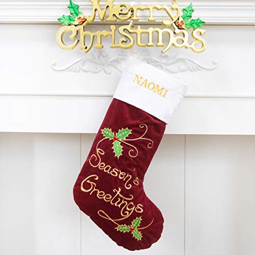 Weihnachtsstrumpf 2er Nikolausstrumpf Deko Kamin 2 Set Nikolausstiefel zum befüllen und aufhängen groß Ideale Weihnachtsdekoration Christmas Stockings Xmas Weihnachtsmann Rot Grün