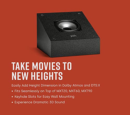 Polk Audio MXT90 Height-Modul, Upfiring-Lautsprecher für MXT20, MXT60 und MXT70, Dolby Atmos zertifiziert, kompatibel mit DTS:X und DTS Virtual:X (Paar), schwarz