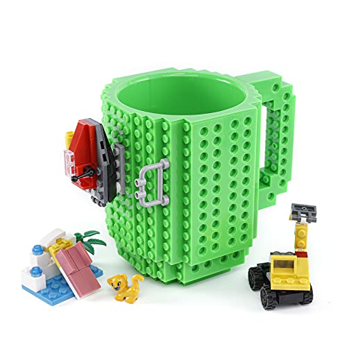 VANUODA Build Tasse Brick Mug Becher, Ostergeschenke Vatertag Einschulung Geburtstagsgeschenk Nikolaus Weihnachten, Geschenke für Männer Mädchen Kinder Papa Junge, Kompatibel für Lego