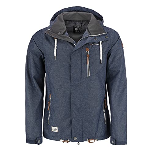 DryFashion Herren Funktionsjacke Husum - Outdoor Jacke Herren Reißverschluss Jacke Atmungsaktiv Winddicht Wasserdicht in Navy Melange Größe 4XL