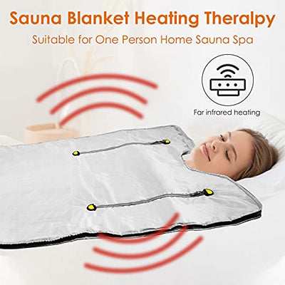 S SMAUTOP Sauna Decke 2 Zone Digital Ferninfrarot (FIR) Oxford Sauna Schlankheits-Decke Gewichtsverlust Körperformer Professionel Detox Therapie Gegen Alterung Schönheits Maschine (Silber)