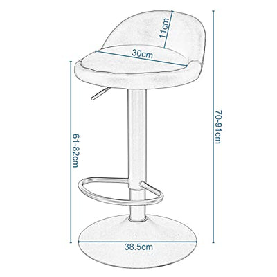 EUGAD Barhocker 2er Set 360° Drehstuhl Barstuhl mit Rückenlehne Fußstütze 120kg belastbar höhenverstellbar Kunstleder Metall Braun 0914BY-2