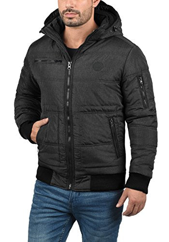 Blend Boris Teddy Herren Winter Jacke Steppjacke Winterjacke gefüttert mit Kapuze, Größe:S, Farbe:Black Teddy (75126)