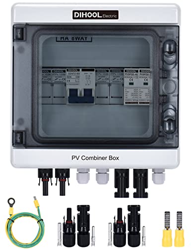 Solar PV Anschlusskasten Photovoltaik DC 500V 2-string 15A IP65 wasserdicht Gehäuse Überspannungsschutz Blitzschutz