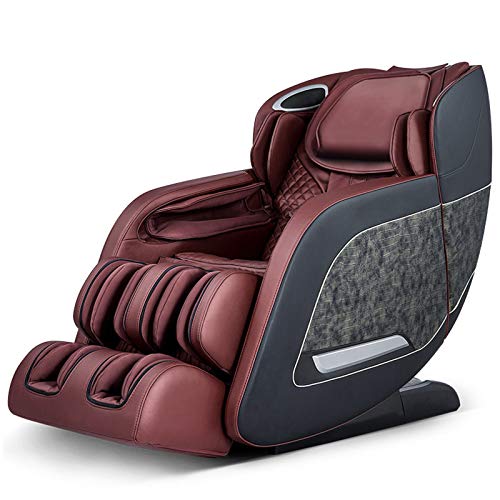 Luxuriöse SHIATSU Ganzkörper-Massagestuhl, Null-Gravity-Recliner eingebautes Bluetooth für Schultern, Arme, Rücken, Taille, Gesäß, Beine und Füße,Rot