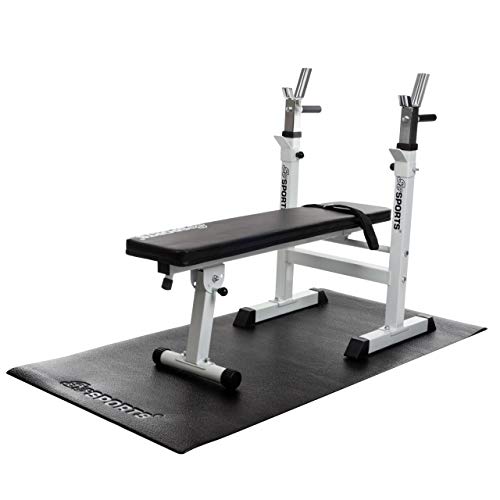 ScSPORTS Unterlegmatte, Schutzmatte für Fitnessgeräte, Laufband, Heimtrainer, Hantelbank, Sportgeräte, groß, schwarz, 160 x 80 x 0,6 cm