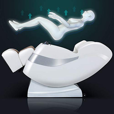 Lzour S Track Null Gravity Massage Stuhl, Ganzkörper Elektrischer Shiatsu-Massagestuhl mit Bluetooth-Heizung und Fußwalze für Zuhause und Büro,B