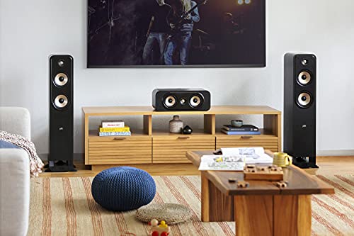 Polk Audio Signature Elite ES50 hochauflösender HiFi Standlautsprecher fürs Heimkino, Hi-Res zertifiziert, kompatibel mit Dolby Atmos und DTS:X (Stück), Schwarz