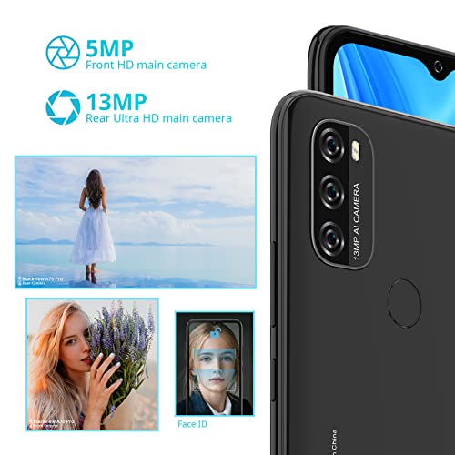 Blackview A70 Pro Smartphone Ohne Vertrag, Android 11 Handy Günstig 6.5 Zoll HD+ Display mit 13MP+5MP Kamera, 4GB/32GB 128GB erweiterbar mit 2.0 GHz Processor, Fingerabdruck, Dual SIM Handy LTE.