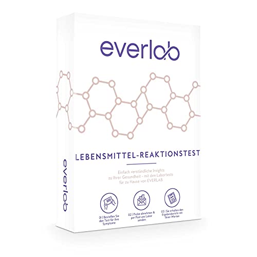 EVERLAB Lebensmittel-Reaktionstest – IGE & IgG4 Screening für 40 verschiedene Lebensmittel| Detaillierte Auswertung | Selbsttest für Zuhause