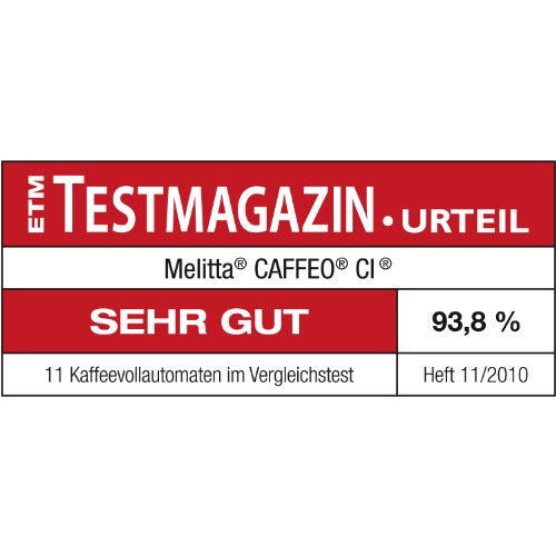 Melitta Caffeo CI E970-101 Kaffeevollautomat | mit Milchbehälter | Zweikammern-Bohnenbehälter | One Touch Funktion | 15 Bar | Automatische Reinigungsprogramme | Silber