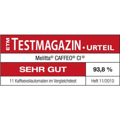 Melitta Caffeo CI E970-101 Kaffeevollautomat | mit Milchbehälter | Zweikammern-Bohnenbehälter | One Touch Funktion | 15 Bar | Automatische Reinigungsprogramme | Silber