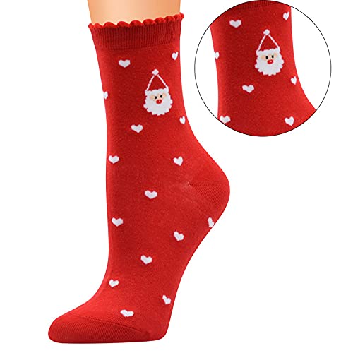 Vertvie 12 Paar Unisex Weihnachtssocken Christmas Socks Weihnachtsmotiv Weihnachten Festlicher Baumwolle Socken Mix Design für Damen und Herren (Einheitsgröße,12er Pack01)