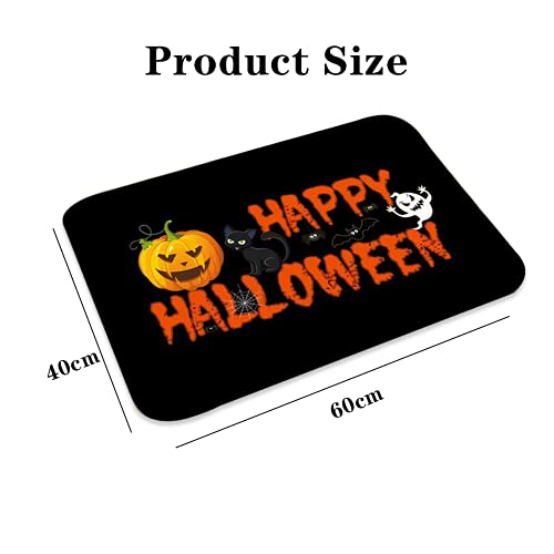 Halloween Fußmatte Welcome Mat Halloween Kürbisse Dekorative Fußmatte, saisonale Herbst Halloween Party Niedrige Profil-Bodenmatte Schalter Matte für Innen Außen 60 cm (B) x 40 cm (L) Größe 4