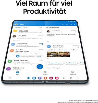 Samsung Galaxy Z Fold4 Enterprise Edition, Android Smartphone ohne Vertrag, 19,21 cm / 7,6 Zoll Dynamic AMOLED Hauptdisplay, 256 GB/12 GB RAM, Phantom Black, inkl. 36 Monate Garantie