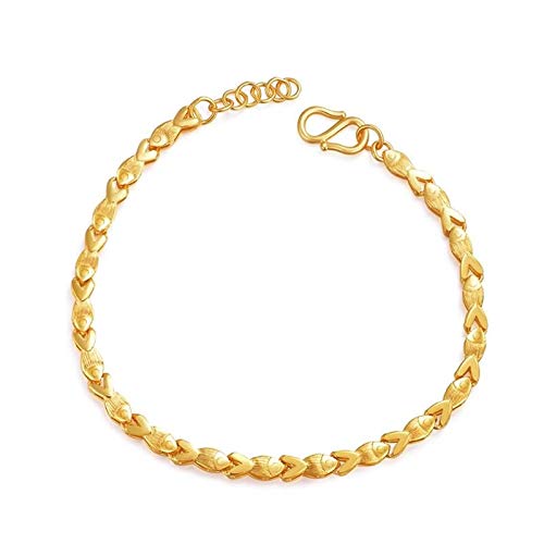 ANAZOZ Armband Damen 18 Karat Gelbgold Fische Ketten Armbänder Armkette Schmuck für Frauen Gelb Gold