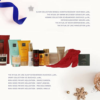 RITUALS, The Ritual of Advent, Adventskalender 2022 im Wert von 130 € – Beauty Adventskalender für Frauen und Männer mit 24 Luxusgeschenken, unter anderem 4 Adventskerzen – mit Geschenkbox & Schleife