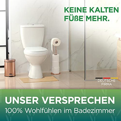 Toilettenmatte mit Ausschnitt Bambus I Klomatte 50 x 50 cm WC Vorleger aus Holz I WC Matte Bambusbadematte I Badteppich für Standtoilette I Toilettenvorleger mit Ausschnitt I Matte für Badezimmer