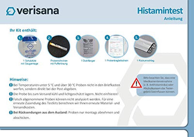 Histamin-Intoleranz Test & -Unverträglichkeit Labortest | Stuhltest | Histaminwert bestimmen | Feststellung von Ursachen allergischer Reaktion wie Durchfall und Übelkeit | Verisana