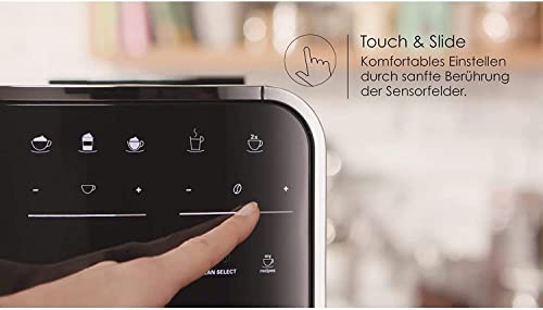 Melitta Caffeo Barista TS Smart F850-102, Kaffeevollautomat mit Milchbehälter, Smartphone-Steuerung mit Connect App, One Touch Funktion, Schwarz