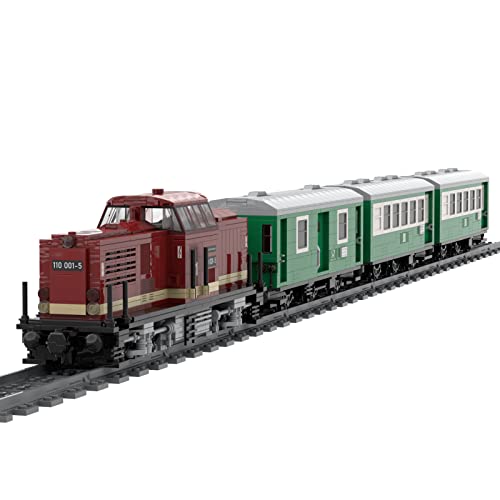 Likecom Technik Dampflokomotive Kopf Modell Bausteine, 2.4Ghz RC Zug mit Motor und Ladbar Zugkabine, 2733 Teile Lokomotive Bausatz Klemmbausteine, Kompatibel mit Lego Technic