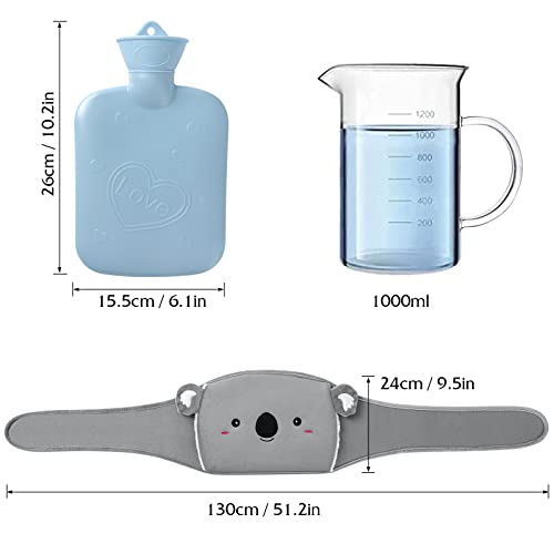 Wärmflasche Mit Bezug Wärmflaschengürtel Tier - 4 Stück Wärmflaschen-gürtel, Wärmeflasche Für Erwachsene&Kinder, Schmerzlinderung, Komfort für den Bauch, Hot Water Bottle Weihnachtsgeschenke