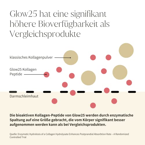 Glow25® Collagen Pulver [500g] - Weidehaltung - Bioaktives Kollagen Hydrolysat - Peptide Typ 1, 2 und 3 - Perfekte Löslichkeit - Geschmacksneutral