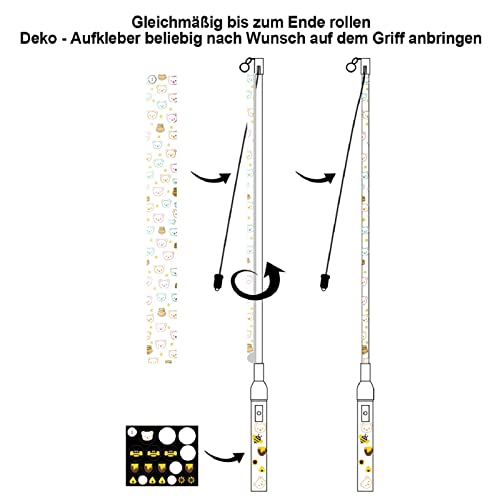 4er LED Laternenstab Elektrisch 50cm für St Martin,Sankt Martin Laterne Kinder Elektrischer Stab für Laternenumzüge,Martinsumzüge,Halloween-Stil 1