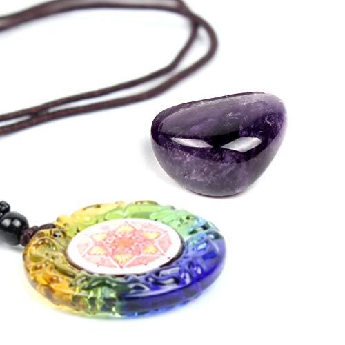 Yunoun Chakra-Steine, Heilkristalle, für Kristalltherapie, Meditation, Reiki, 7-teiliges Chakra-Set（7 pcs）