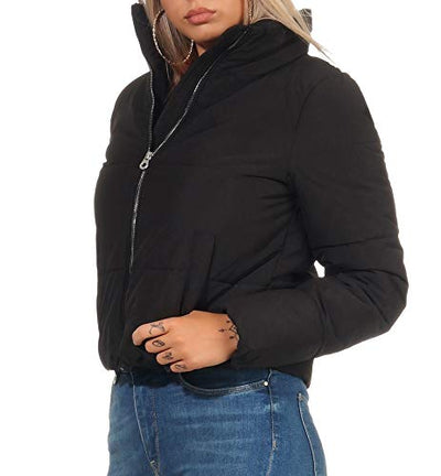 ONLY Damen Steppjacke ONLDolly Kurze Jacke mit hohem Kragen 15205371 Black M