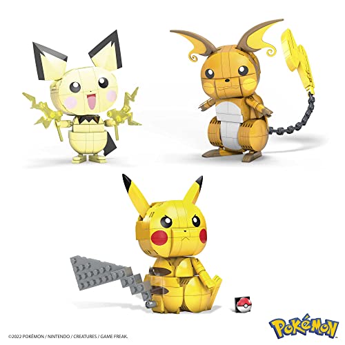 MEGA Construx GYH06 - Pikachu Evolutionsset, Bauset mit 621 Bausteinen, Spielzeug ab 7 Jahren