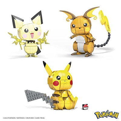 MEGA Construx GYH06 - Pikachu Evolutionsset, Bauset mit 621 Bausteinen, Spielzeug ab 7 Jahren