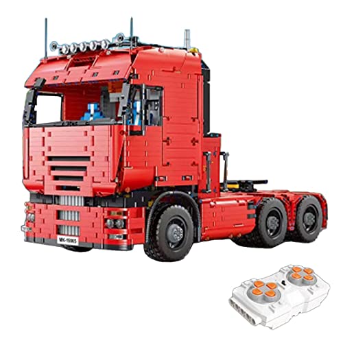 HYZH Technik Bausteine Truck Bausatz, 19005, 4825 Klemmbausteine 2.4Ghz/APP Technik Ferngesteuert LKW mit Akku/Empfänger und 7 Motoren, Kompatibel mit Lego Technic