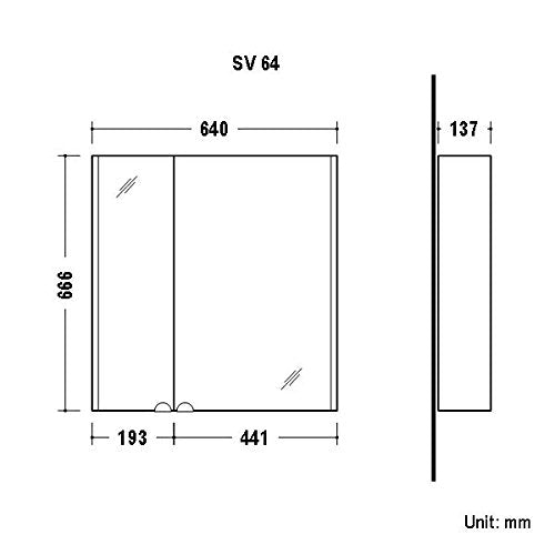 Planetmöbel Waschtischunterschrank 64cm mit Spiegelschrank Badmöbel Set für Badezimmer Gäste WC Anthrazit