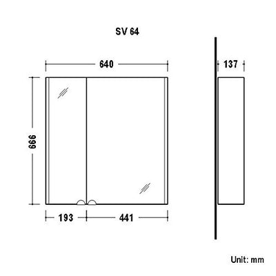 Planetmöbel Waschtischunterschrank 64cm mit Spiegelschrank Badmöbel Set für Badezimmer Gäste WC Anthrazit