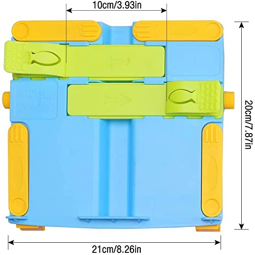 PIQIUQIU Leseständer Kinder Schule, Leseständer Verstellbar, Buchstütze zum Lesen, Leseständer Kinder, Buchständer Leseständer mit 2 Buchclips für Schule, Küche und Büro (Blau)