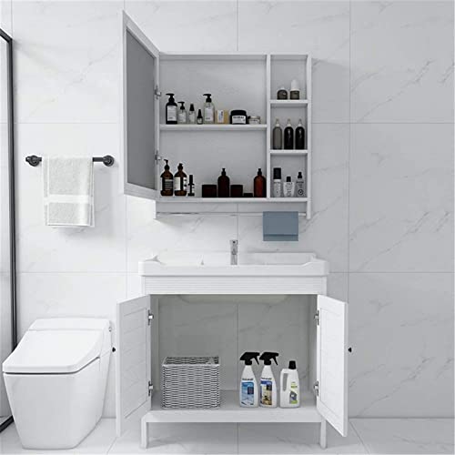 JRZTC Waschbeckenschrank Nordic Minimalist Modern Badezimmerschrank Kombination Bodenstehende Toilette Waschtischunterschrank Schrank