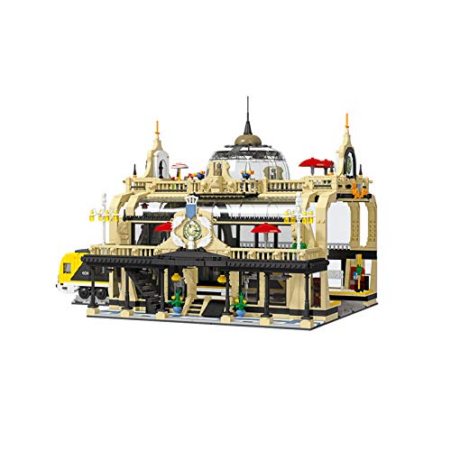 Technic Train Station Bausteine Set, DIY Retro Zug Modell Spielzeug für Kinder und Erwachsene Geburtstag & Weihnachtsgeschenk, 3950 Stück