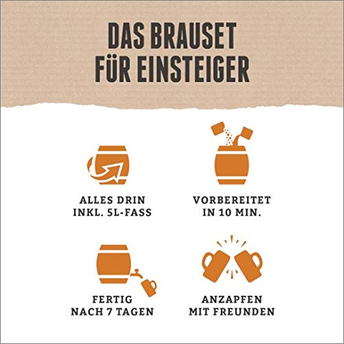 braufaesschen |Bierbrauset zum selber brauen | Pils im 5 Liter Fass | In 7 Tagen fertig Männer, Freund oder Vater