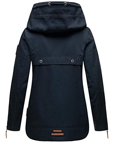 Navahoo Damen Jacke Frühling Übergangsjacke Parka Mantel Kapuze B692 [B692-Wek-Navy-Gr.S]