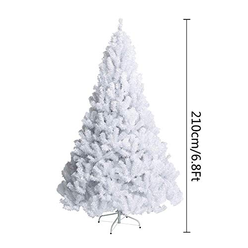 6,8 Fuß weißer klassischer künstlicher Weihnachtsbaum, 120 cm 150 cm 180 cm 210 cm 240 cm umweltfreundlicher Weihnachtsbaum Beine aus massivem Metall für Weihnachtsdeko (Weihnachtsbaumgeschenke)