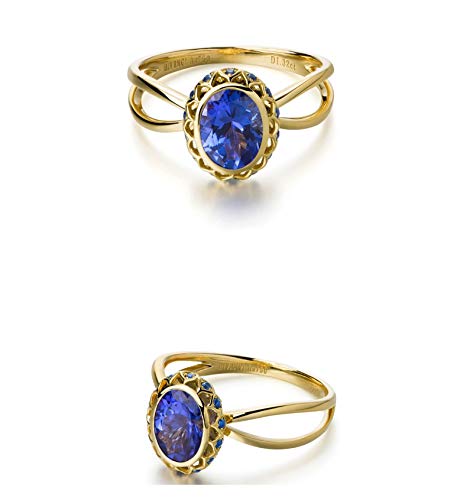 ANAZOZ Echtschmuck Damen Ring 18 Karat Weißgold Kreuz Luxus Ringe für Frauen 1.32ct Saphir Verlobungsring Ehering Saphir Ringe Größe 62 (19.7)