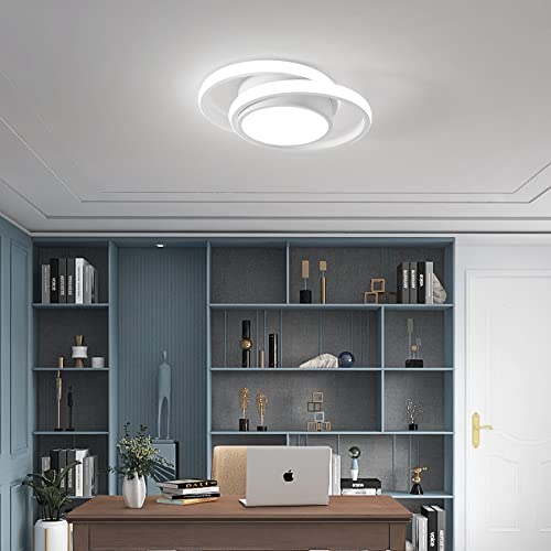 Deckenlampe,32W LED Deckenleuchte,6000K 2500LM Runde Design Deckenlampen Deckenbeleuchtung Lampen für Balkone Flurgarderobe Schlafzimmer Badezimmer Flur Keller Küche Gang Balkon (L27*W23cm) Weiß