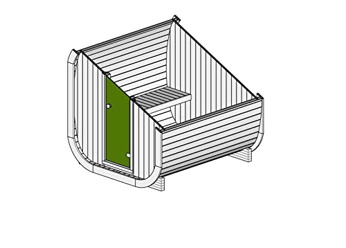 FinnTherm Fasssauna aus Holz ScandiCube Comfort, Outdoor-Sauna modern, Außensauna Garten mit 42 mm Wandstärke, Saunahaus 204 x 225 x 212 cm, naturbehandelt oder Thermoholz